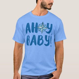 Camiseta Náutico Sexo Festa de Revelação Tema Ahoy Bebê Eng