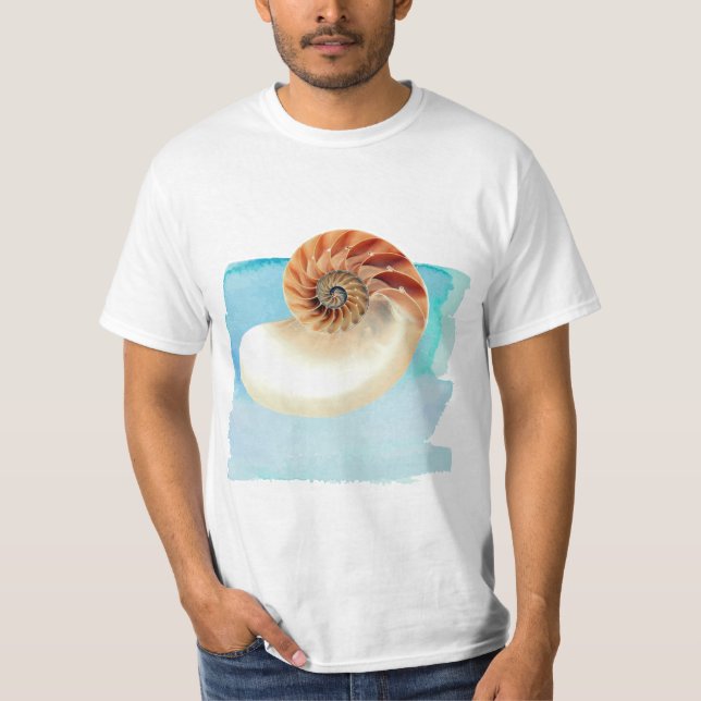 Camiseta Nautilus Seashell e Sand (Frente)