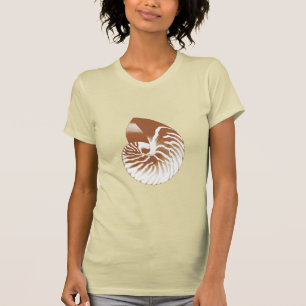 Camiseta Nautilus shell - cacau castanho e branco