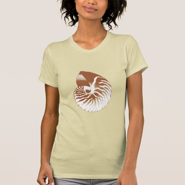 Camiseta Nautilus shell - cacau castanho e branco (Frente)