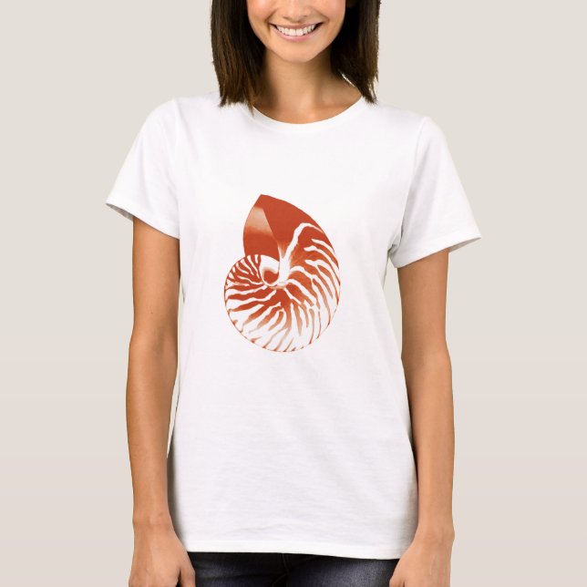 Camiseta Nautilus shell - terracotta e branco (Frente)