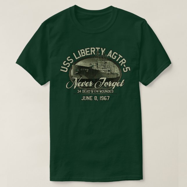Camiseta Naval USS Liberty AGTR5 1967 (Frente do Design)