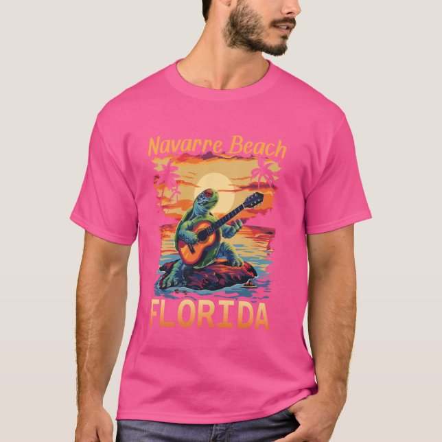 Camiseta Navarre Beach Flórida Férias Turtle Lover Summer (Frente)