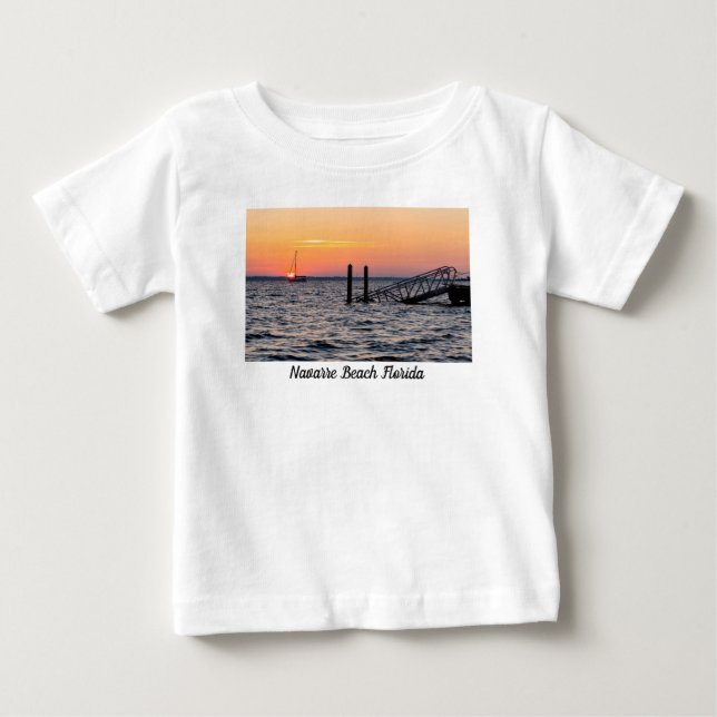 Camiseta Navarre Florida Papais noeis Rosa Sunrise Baby Tod (Frente)