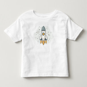 Camiseta Nave Espacial Bege Pastel Suave