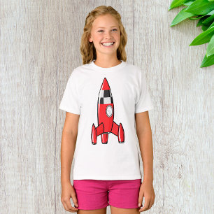 Camiseta Nave Espacial Brinquedo Foguete Vermelho Vintage F