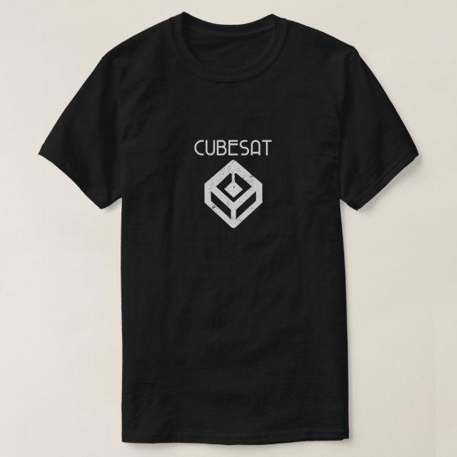 Camiseta nave espacial CubeSat (Frente do Design)