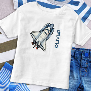 Camiseta Nave Espacial de Desenho Animado Personalizada