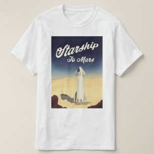 Camiseta Nave espacial para Marte viagem espacial estilo re
