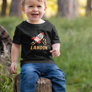 Camiseta Nave Espacial Personalizada Idade Cumprimentos Ani