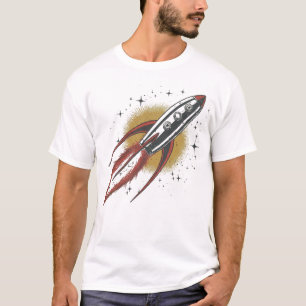Camiseta Nave Espacial Retro Foguete Decola Espaço Vintage