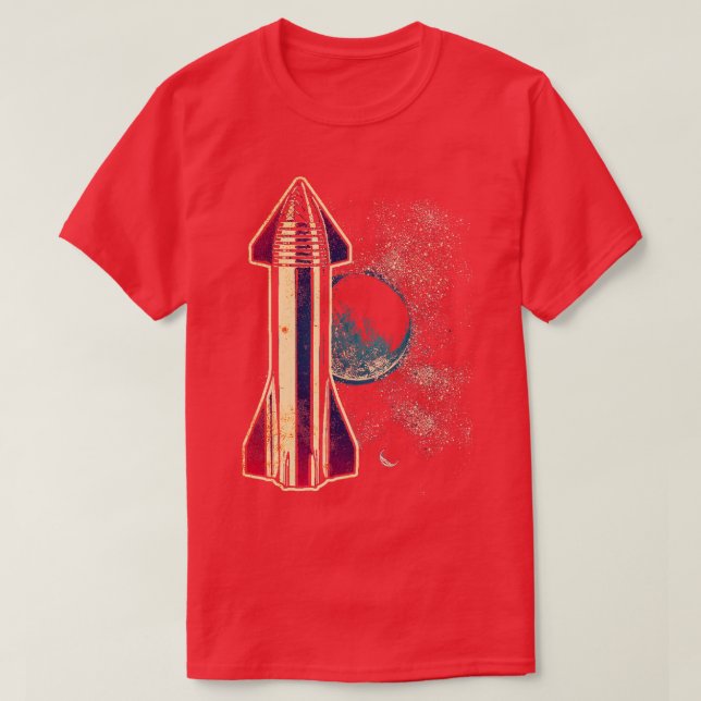 Camiseta nave espacial Starship SpaceX (Frente do Design)