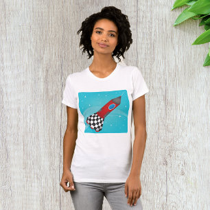 Camiseta Nave Espacial Vermelha Retro no Espaço Galáctico