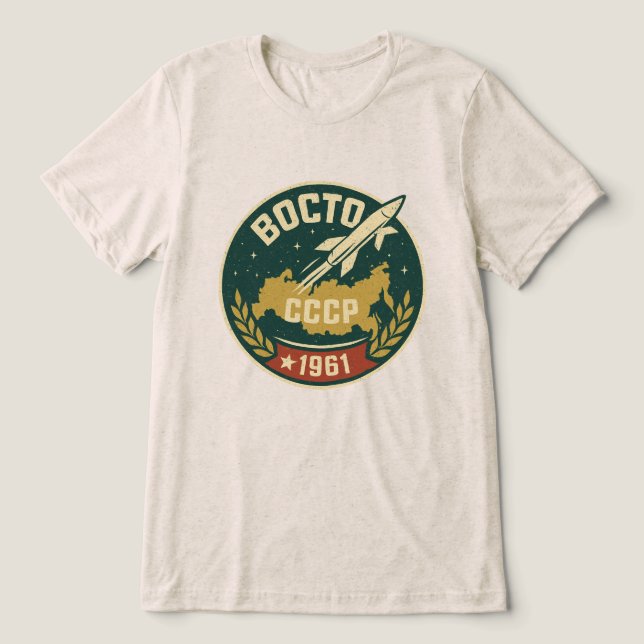 Camiseta nave espacial vostok 1961 (Design frontal)