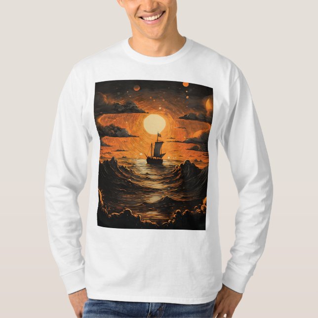 Camiseta Navegação à noite (Frente)