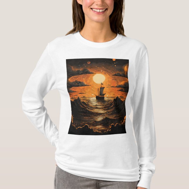Camiseta Navegação à noite (Frente)