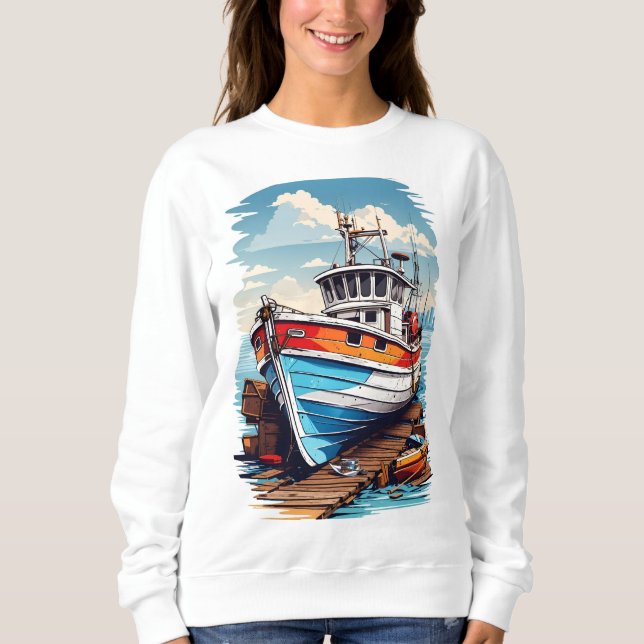 Camiseta Navegação De Barcos De Pesca (Frente)