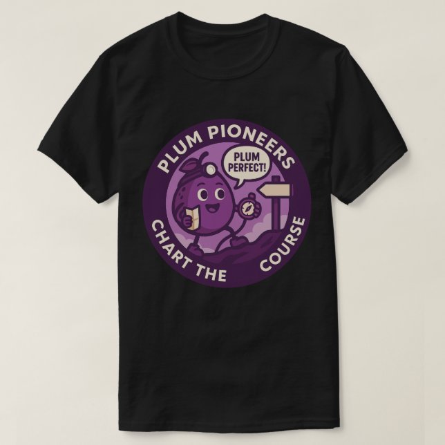Camiseta Navegação Exploradora Plum Perfect (Frente do Design)