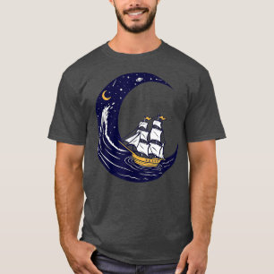 Camiseta Navegação na Lua no Mar da Noite - vela - Oce