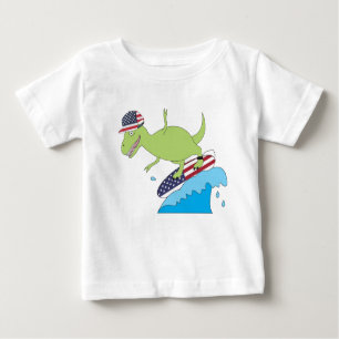 Camiseta Navegação no Dinossauro da Bandeira Americana