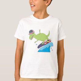 Camiseta Navegação no Dinossauro da Bandeira Americana