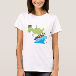 Camiseta Navegação no Dinossauro da Bandeira Americana