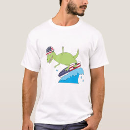 Camiseta Navegação no Dinossauro da Bandeira Americana