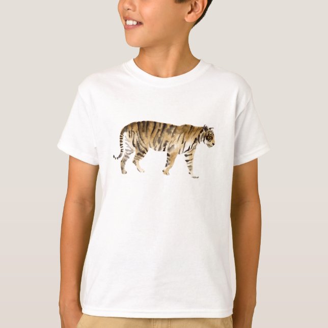 Camiseta Navegação por Tigre de Aquarela (Frente)