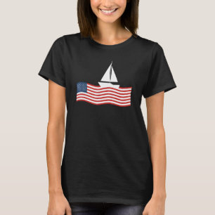 Camiseta Navegador Navio Navegador Americano Flag Boati