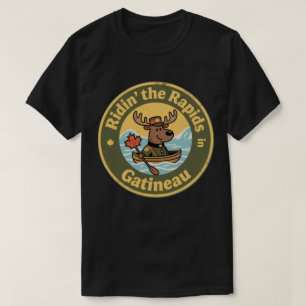 Camiseta Navegando as Corredeiras de Gatineau com um Alce E