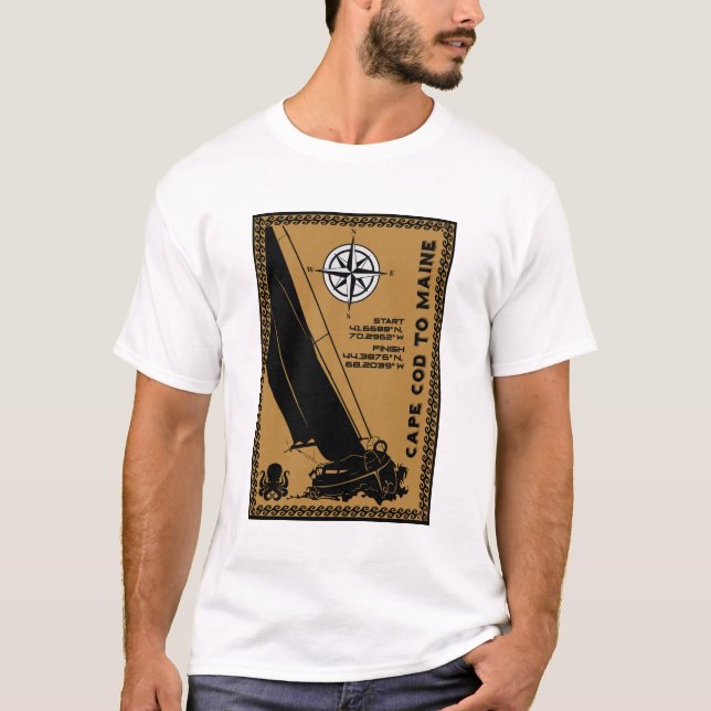 Camiseta Navegando de Cape Cod ao Maine (Frente)