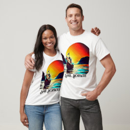 Camiseta Navegue pela Noruega com Navio Viquingue