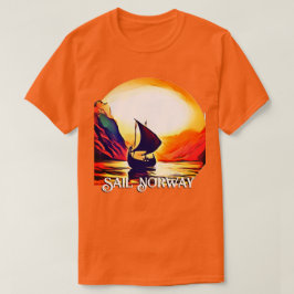 Camiseta Navegue pela Noruega com Navio Viquingue