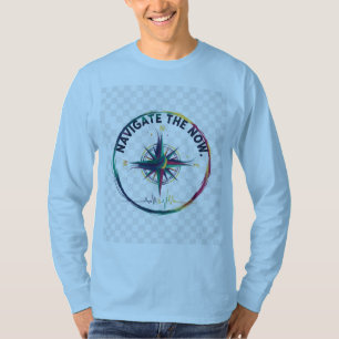 Camiseta Navegue pelo Agora   Bússola Abstrata Multi-Color