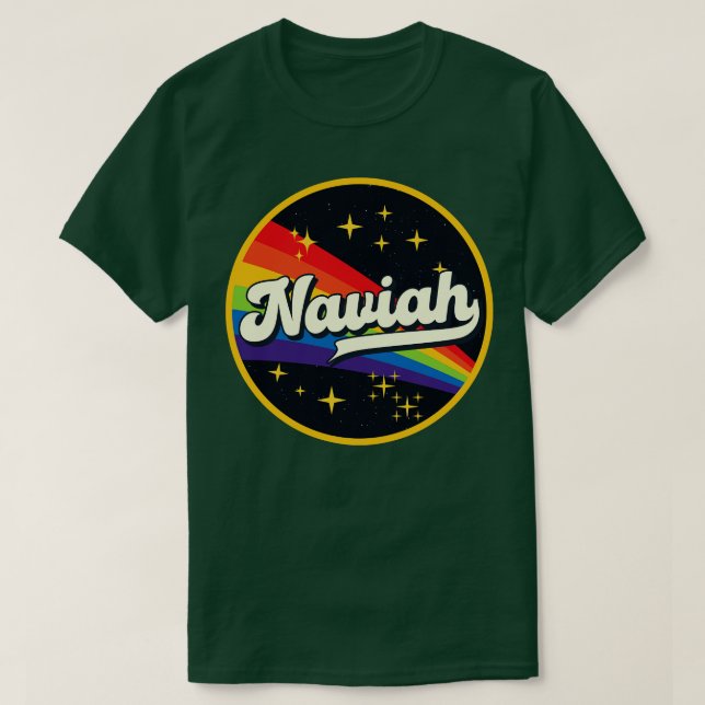 Camiseta Naviah Rainbow No Space Vintage Style (Frente do Design)