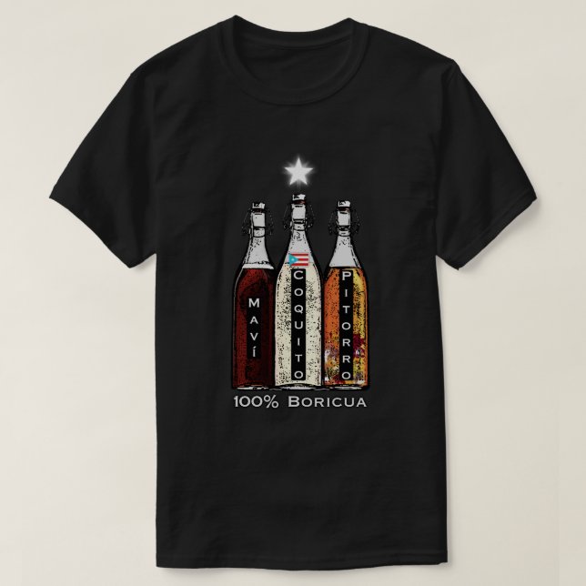 Camiseta Navidad Boricua Porto Rico Mavi Coquito Pitorro (Frente do Design)