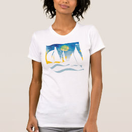Camiseta Navigação da silhueta no mar