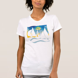 Camiseta Navigação da silhueta no mar