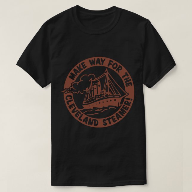 Camiseta navio a vapor cleveland (Frente do Design)