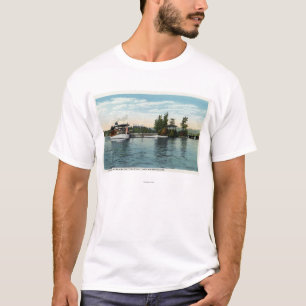 Camiseta Navio a vapor do tio Sam na aterragem da ilha do