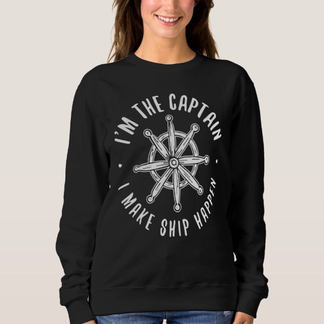 Camiseta Navio Acontece Capitão Barco Navegando Velas (Frente)