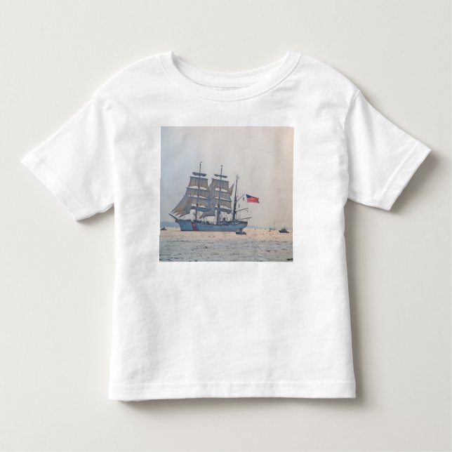 Camiseta Navio alto, navio Clipper, Vela, Guarda costeira d (Frente)