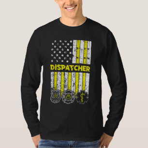 Camiseta Navio americano Flag 911 - Dispatch-er Policial Fi