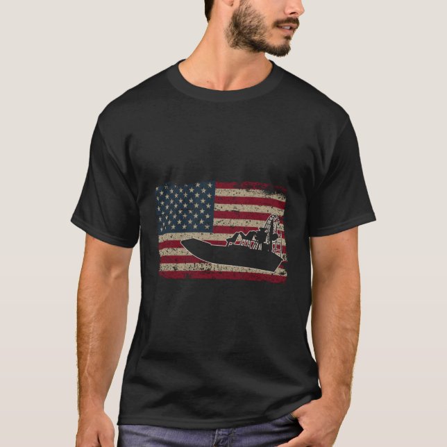 Camiseta Navio-avião América Flag I Navio-piloto Patriótico (Frente)