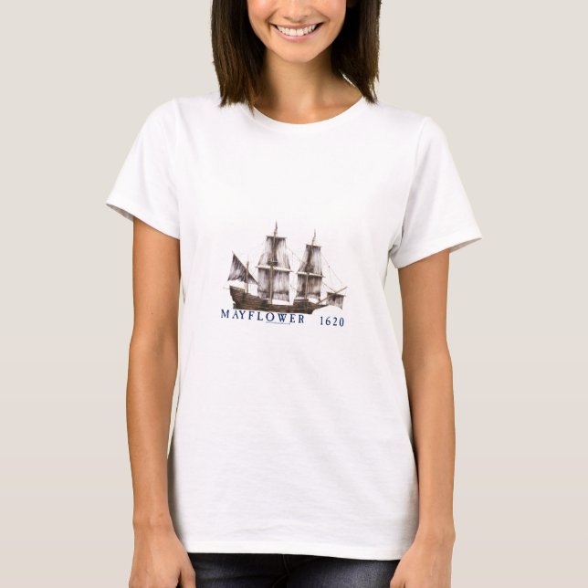 Camiseta navio de 9 mayflower (Frente)
