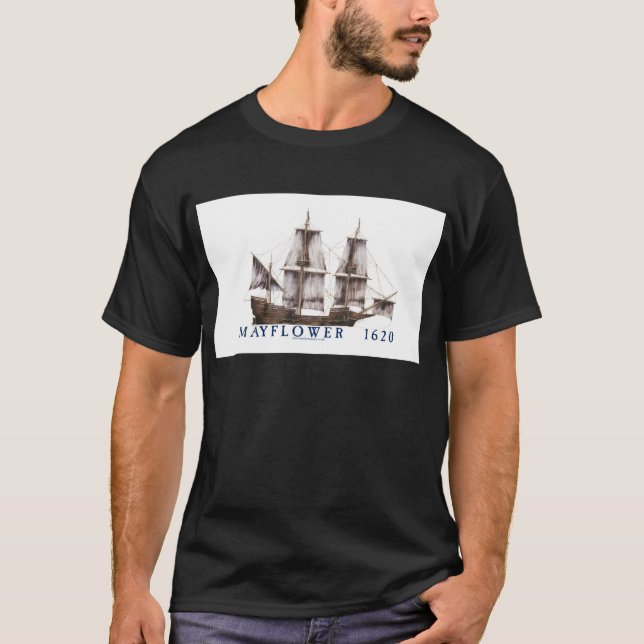 Camiseta navio de 9 mayflower (Frente)