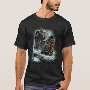 Camiseta Navio de Batalha de Emboscada de Gato Malhado Mons