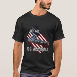 Camiseta Navio de batalha USS Alabama BB-60 _ Navio de guer