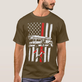 Camiseta Navio de bombeiros, bandeira americana