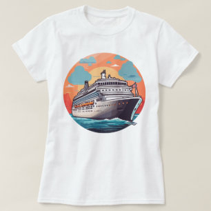 Camiseta Navio de cruzeiro colorido